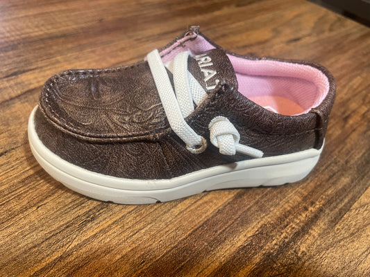 Ariat Lil' Stompers Brown Floral Cruisers