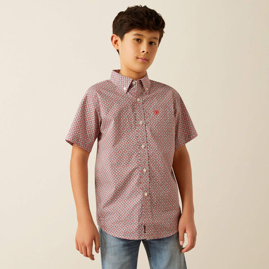 Ariat Boys Welch Red SS Shirt
