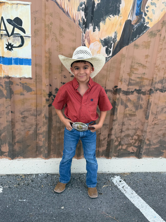 Cinch Boy’s Red Revival SS Button-up 🤠