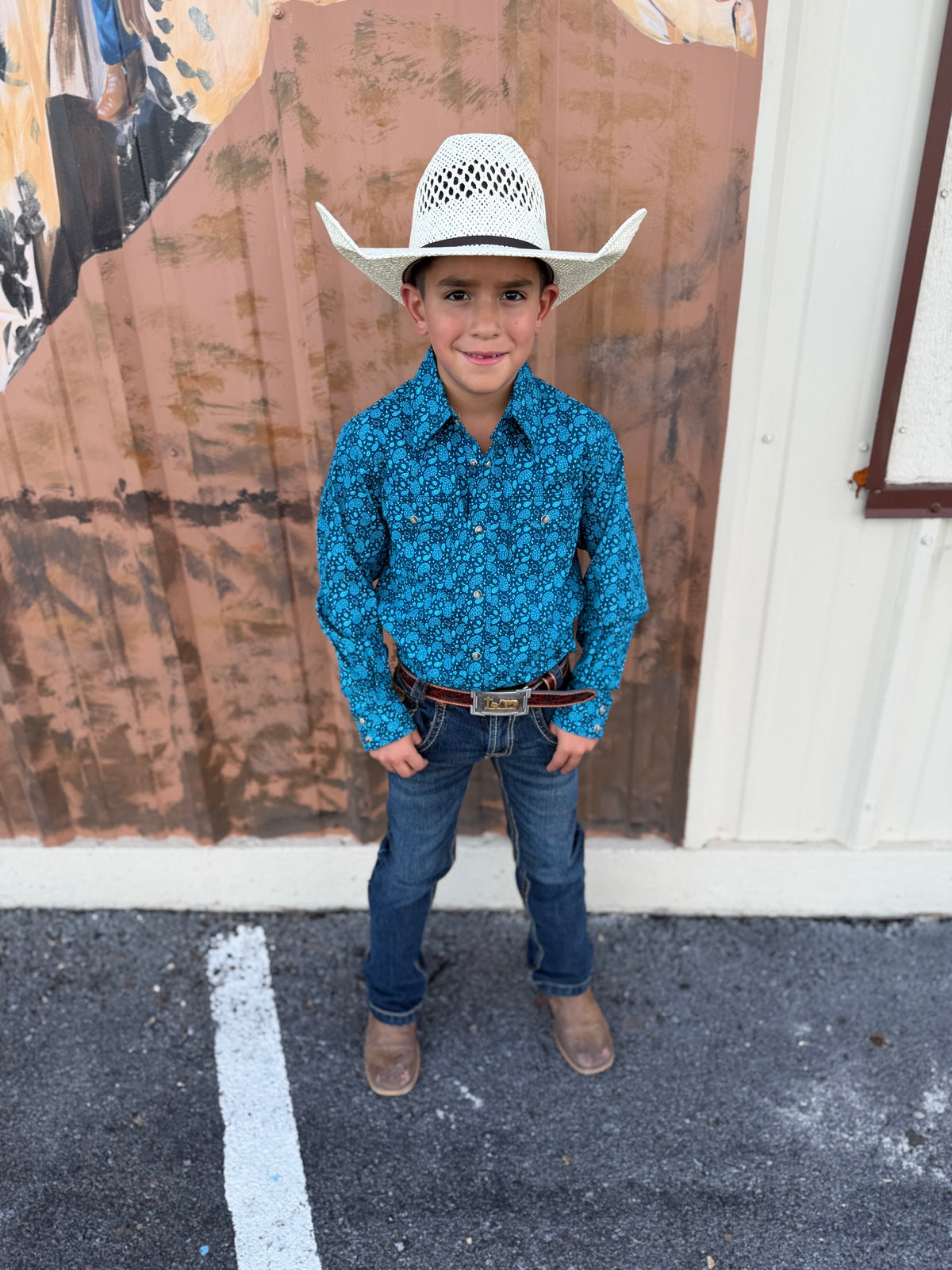 Wrangler Boys 20X Advanced Comfort Shirt Navy🤠