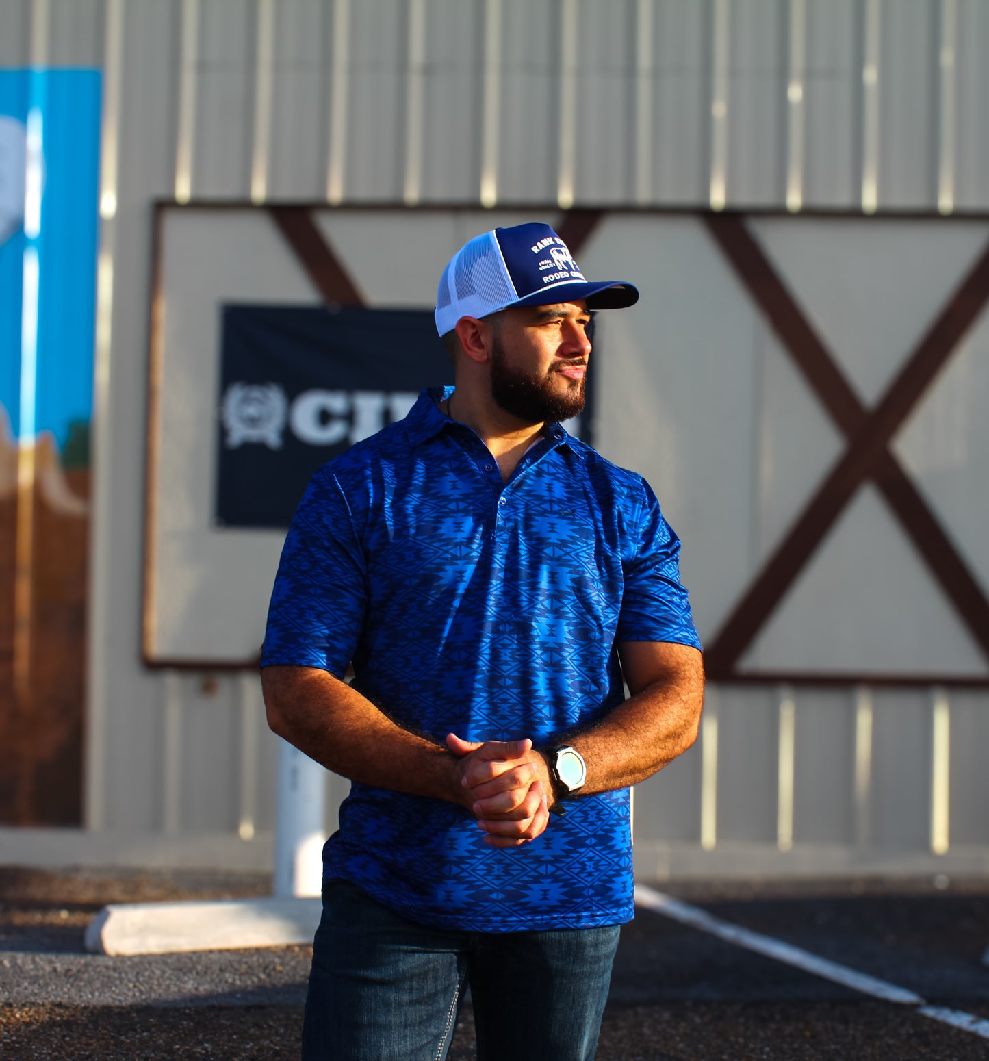 Cinch Arena Flex Polo- Aztec Royal