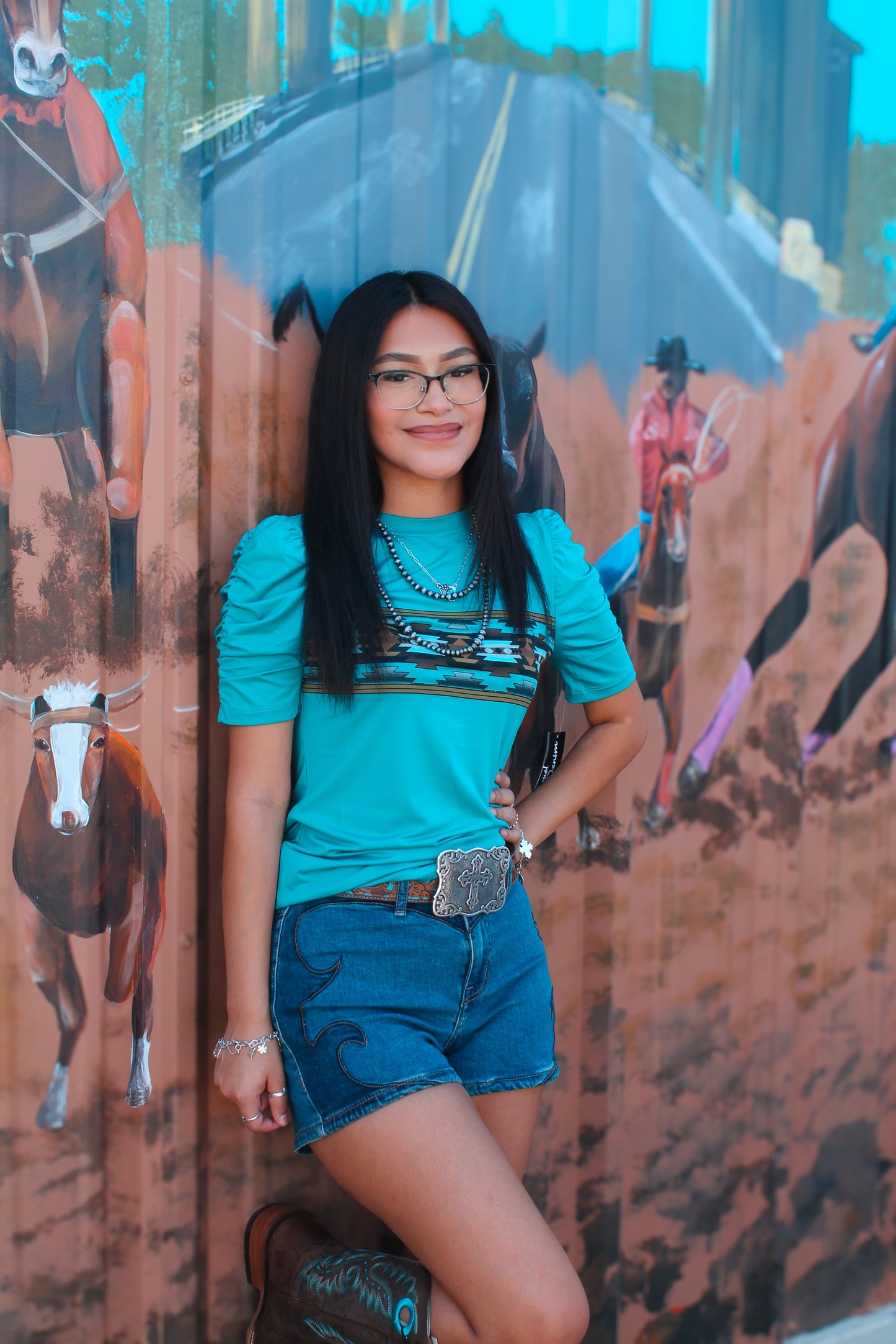 WOMENS S/S SUBLIMATION PRINT TEE/TEAL