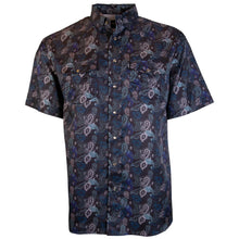 Load image into Gallery viewer, &quot;SOL&quot; BLACK/PAISLEY SHORT SLEEVE PEARL SNAP SHIRT
