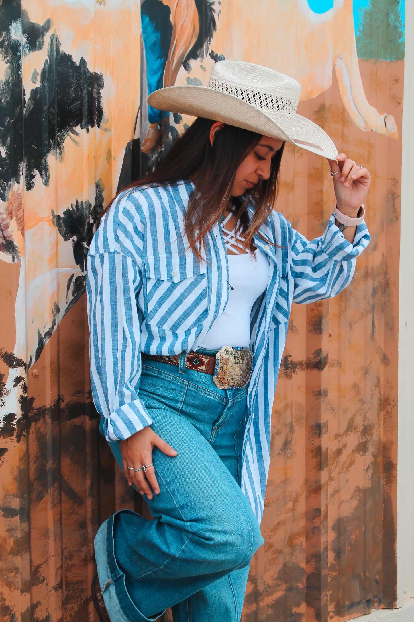 Women’s Ariat Baggy Blue Strip LS