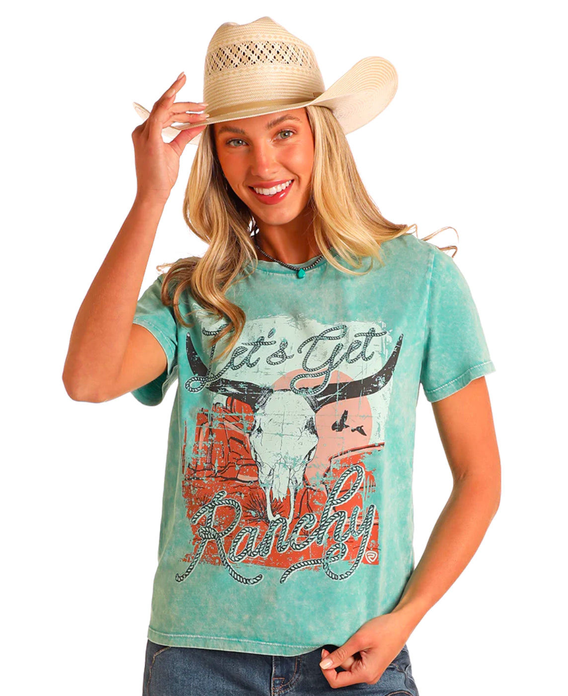 R&R Longhorn Graphic Tee- Teal