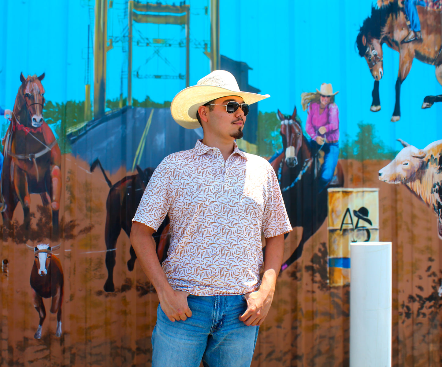 Men’s cinch cream Orange Gun Polo