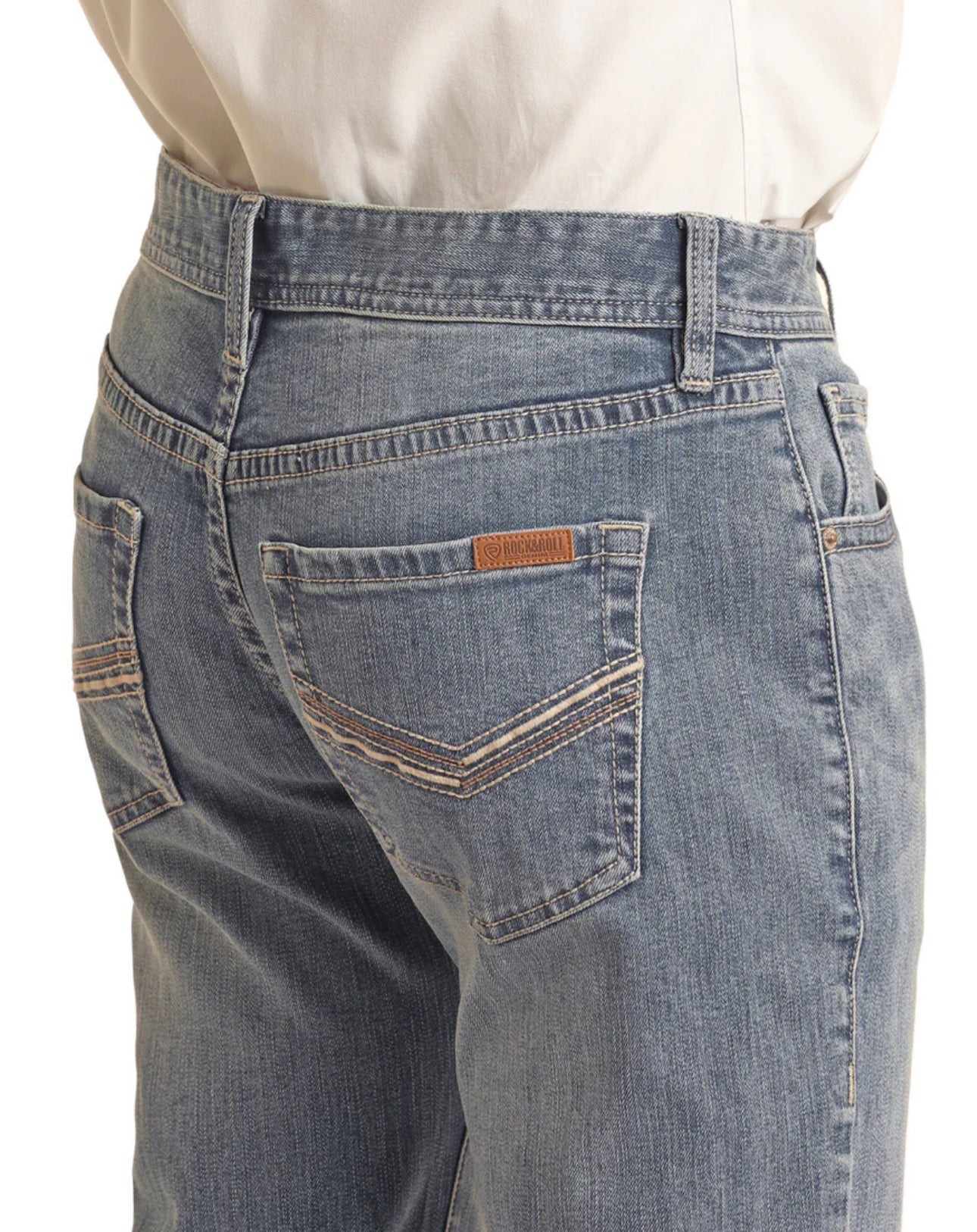 Rock&Roll Denim Vintage Emb Stackable Bootcut Jeans - Light Wash