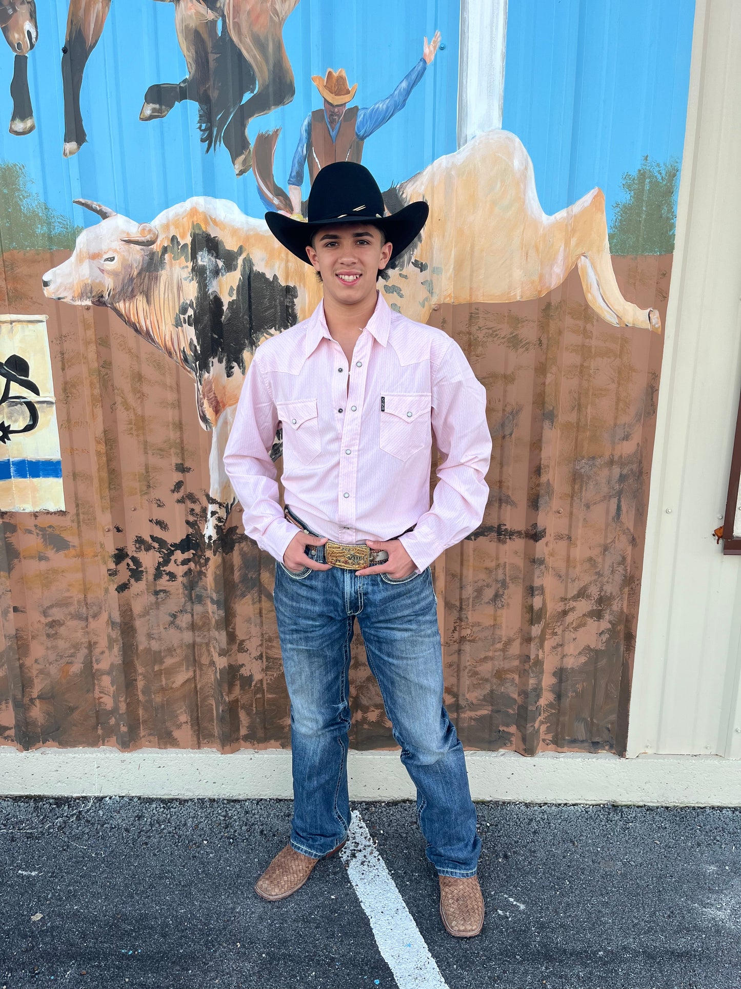 Cinch Men’s Pink ArenaFlex Modern Fit long sleeve 👕