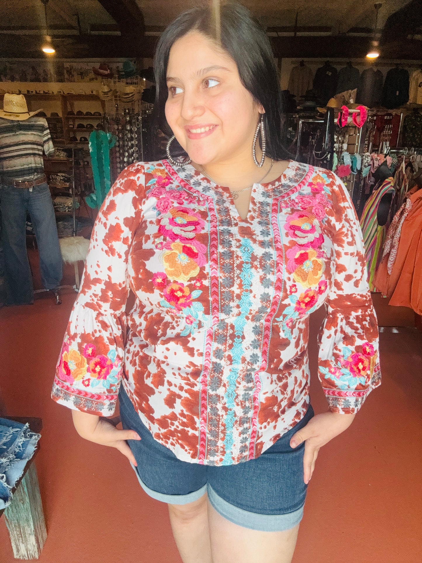 Savanna Jane- Floral Cowprint
