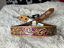 Load image into Gallery viewer, Angel Ranch Tooled Glitter Belt
