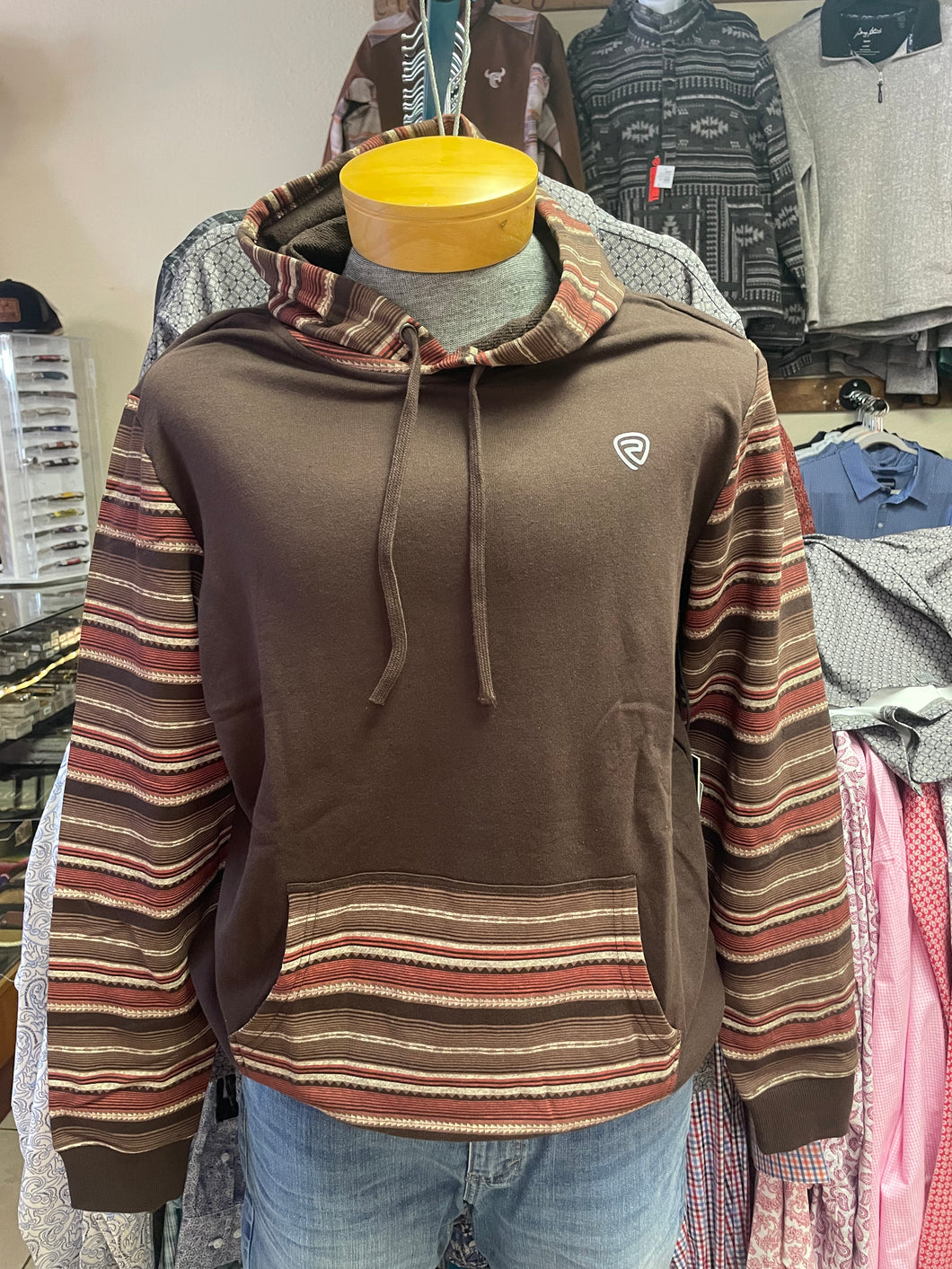 Rock & Roll Dark Brown Terry Hoodie