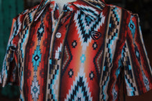 Load image into Gallery viewer, R&amp;R YOUTH Orange Aztec Polo
