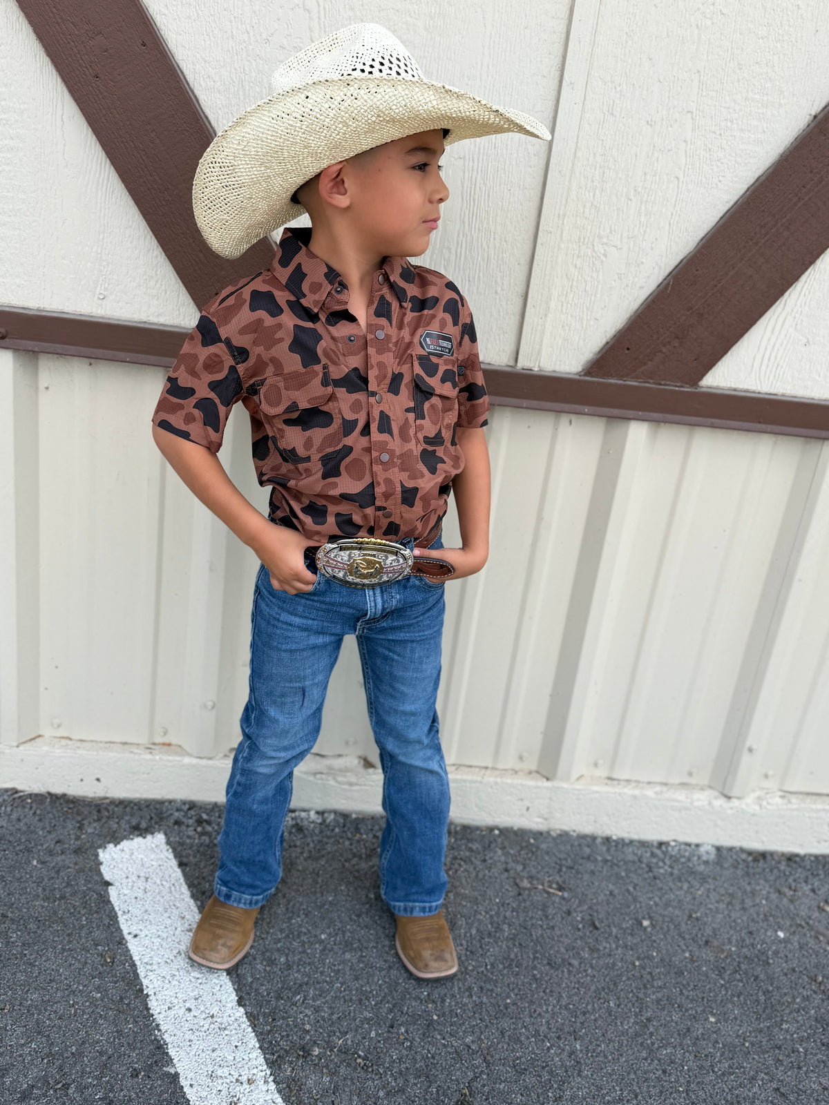 Rock & Roll Denim Boy's Camel Tek Snap Shirt 🤠