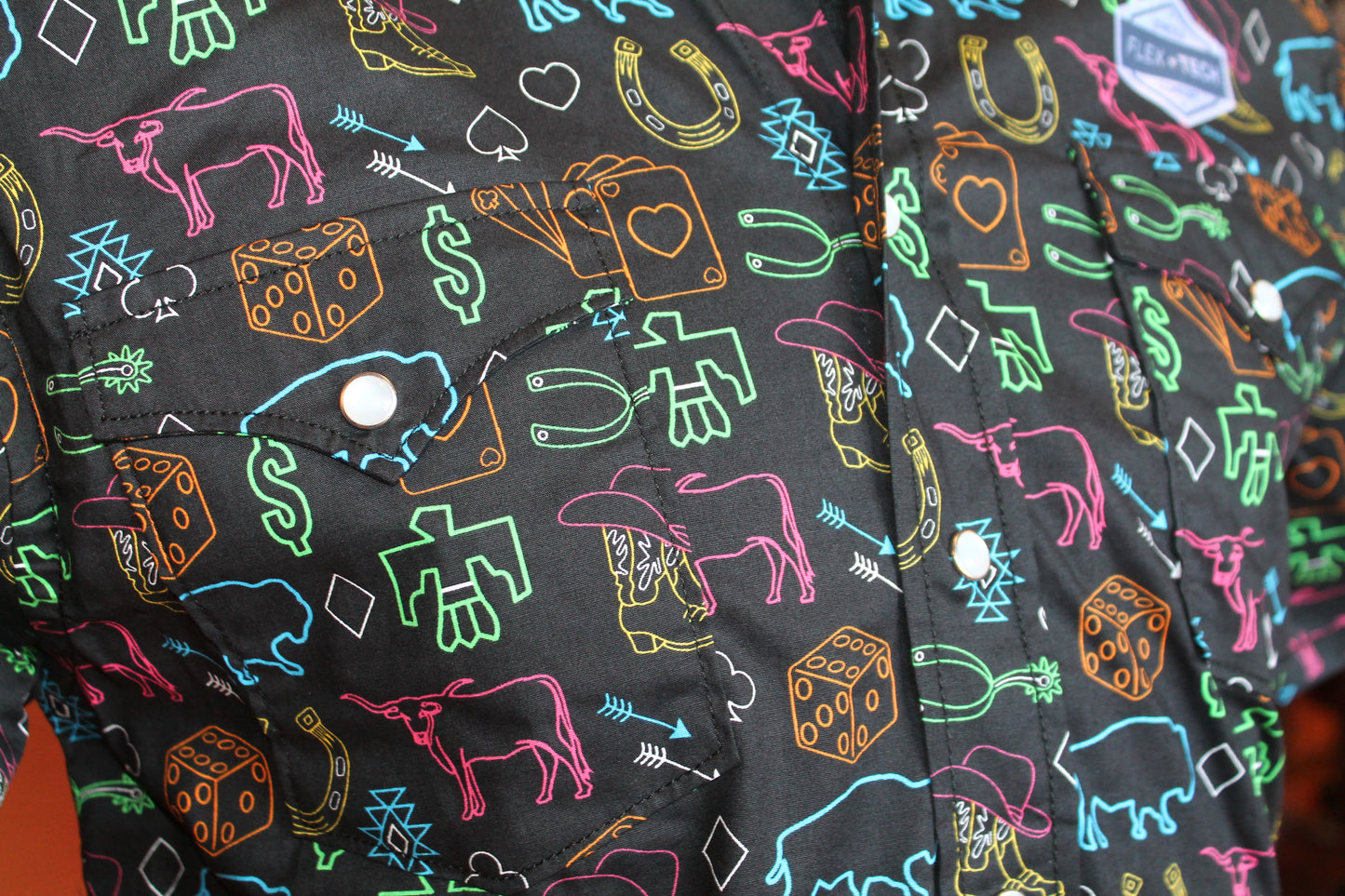 Panhandle Neon Cowboy SS Snap