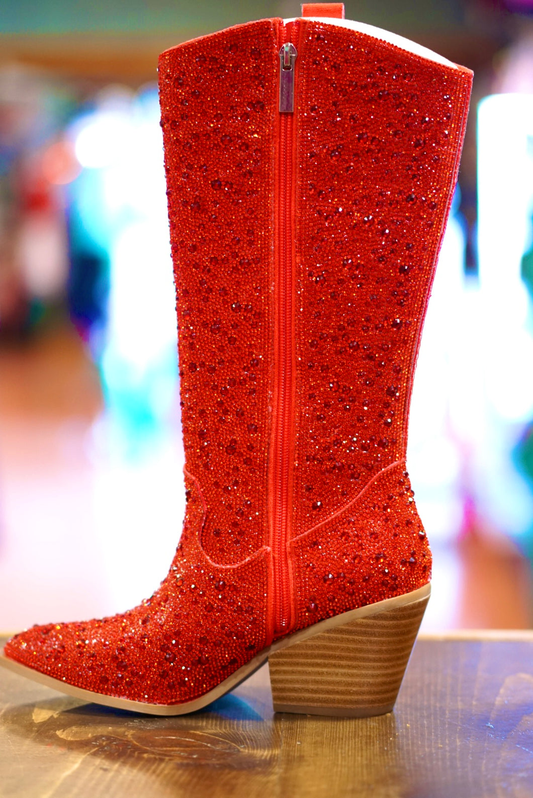 Red Ruby Rhinestone Boots