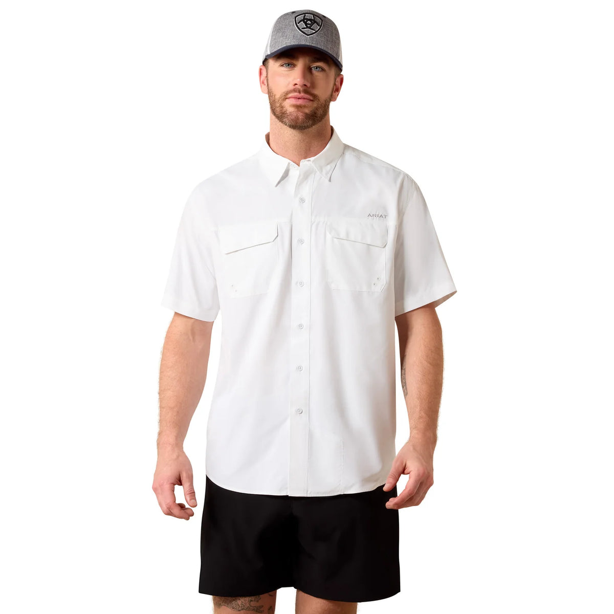 Ariat Men's VentTEK Outbound White Classic Fit Short-Sleeve Button Up Shirt 🤠
