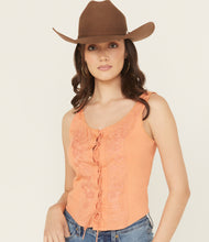 Load image into Gallery viewer, R&amp;R Embroidered Tank- Orange

