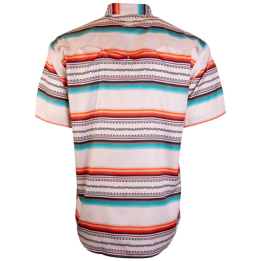 YOUTH "SOL" CREAM/SERAPE SHORT SLEEVE PEARL SNAP SHIRT