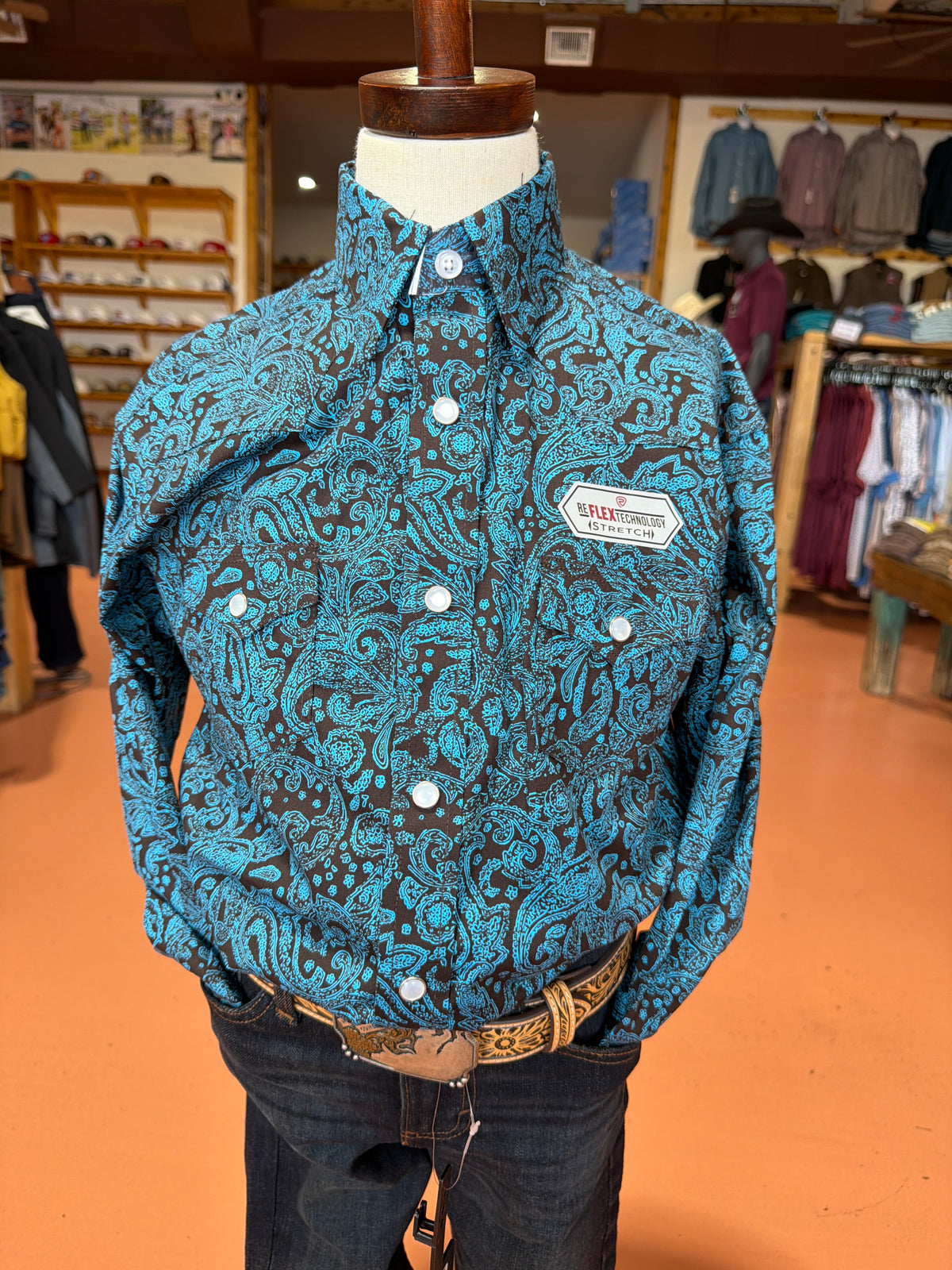 Boys Rock & roll Aqua L/S button up 🤠