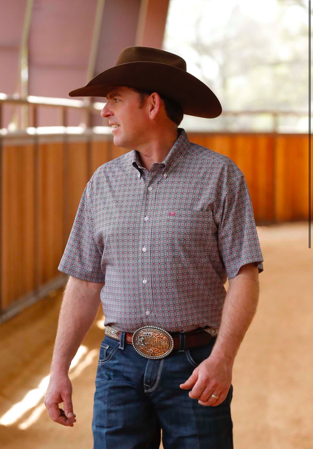 Cinch Arena Flex Geo S/S- White
