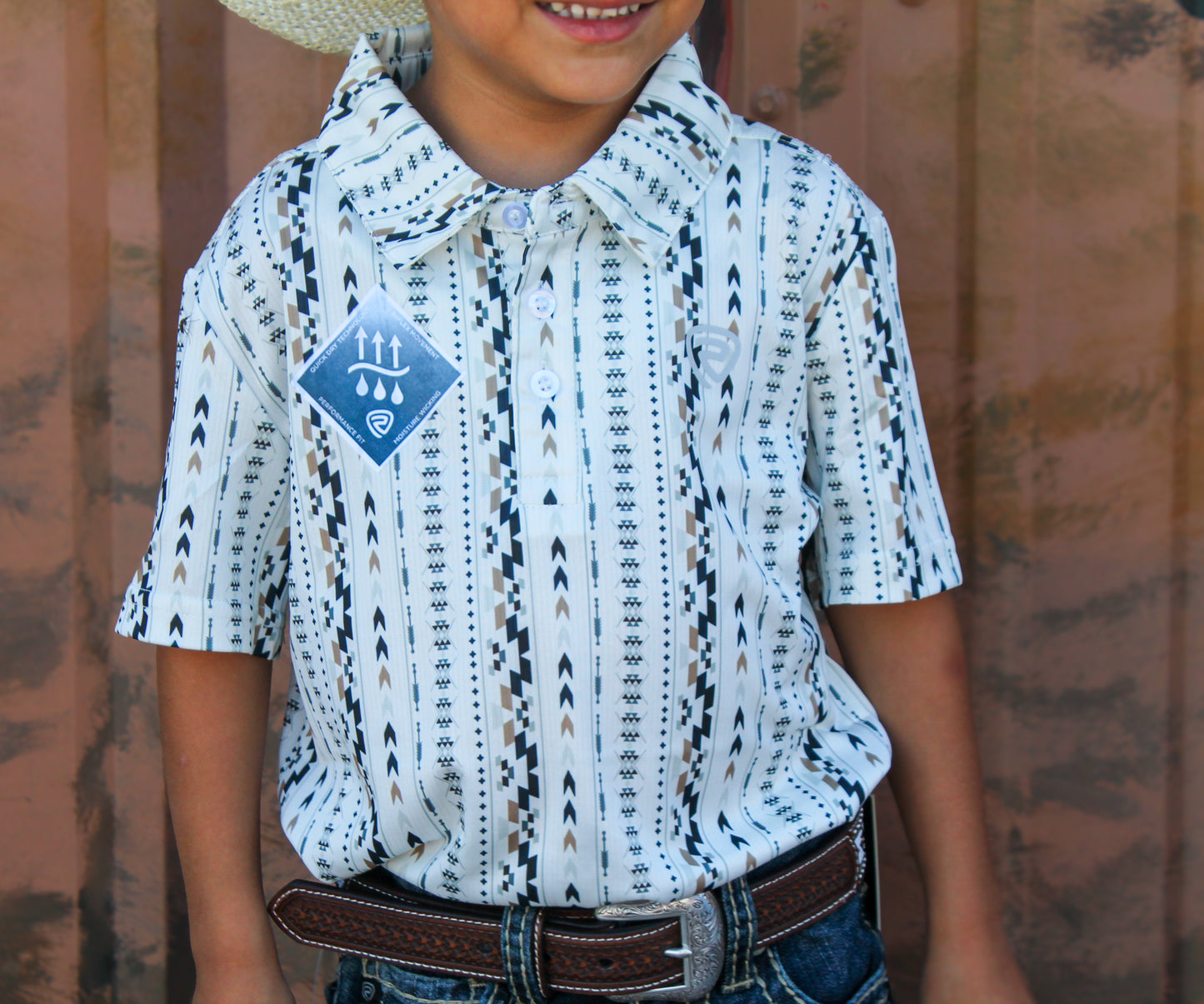 Rock & Roll Boys Aztec Polo- Natural