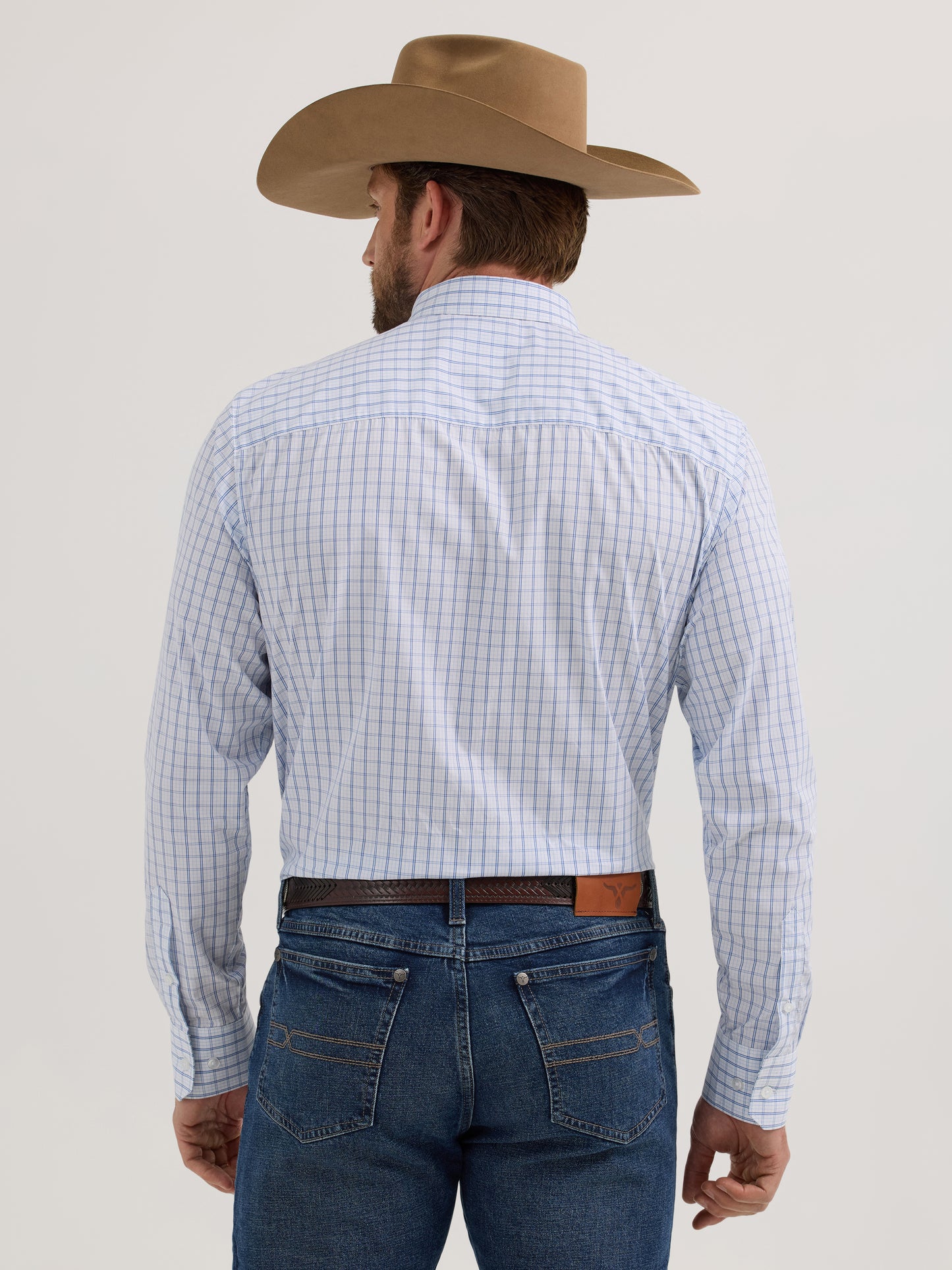 Men’s Wrangler COJO Plaid Light Blue Long sleeve