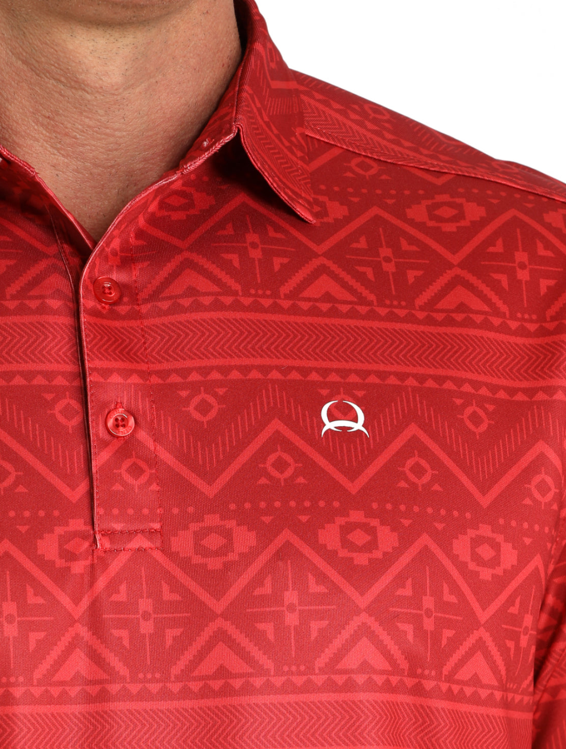Cinch Arena Flex Polo- Red Aztec