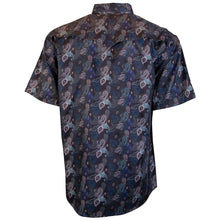 Load image into Gallery viewer, &quot;SOL&quot; BLACK/PAISLEY SHORT SLEEVE PEARL SNAP SHIRT
