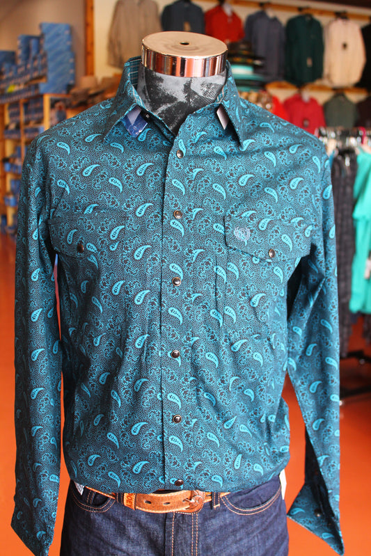 R&R Navy Paisley Print