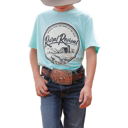 Cinch Boy's Rural Revival Blue Graphic Boy's Tee