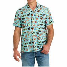 Load image into Gallery viewer, CINCH Blue Camp Pool Party Short Sleeve Shirt
