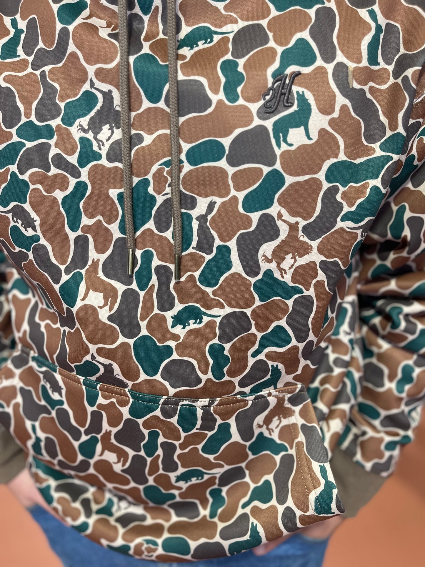 Hooey legendary brown/green camo hoodie
