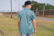 Load image into Gallery viewer, R&amp;R Black &amp; Teal Polo
