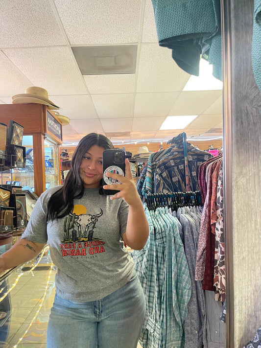 Triple A Bull Skull Desert Tee (Space Grey)