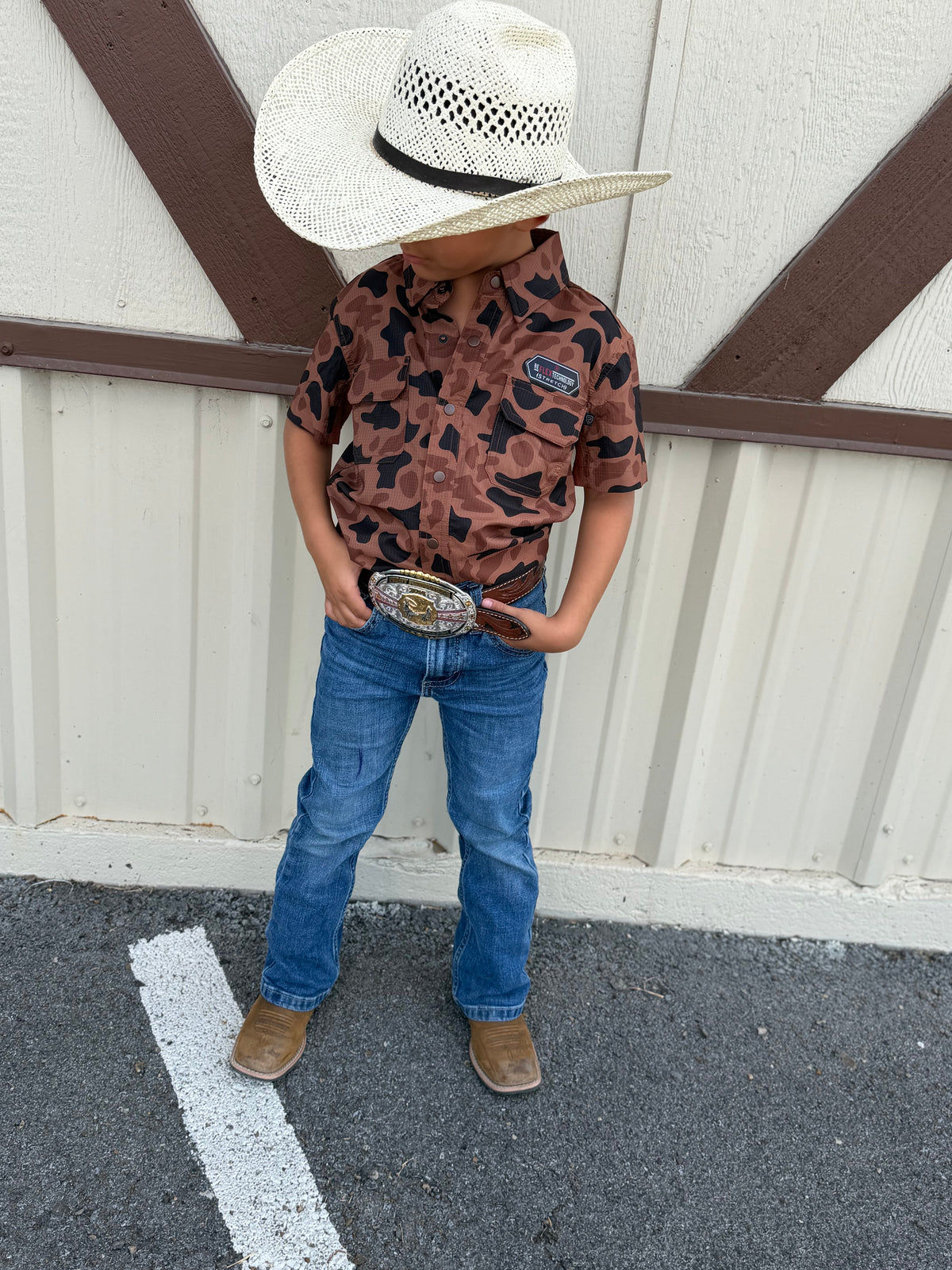 Rock & Roll Denim Boy's Camel Tek Snap Shirt 🤠
