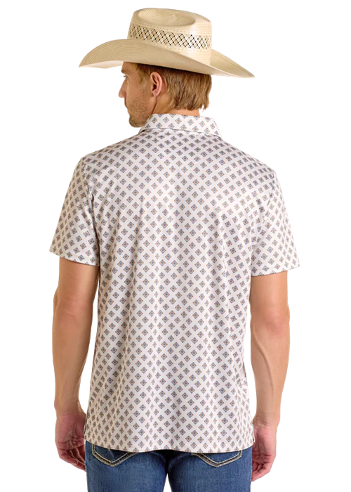 Rock&Roll Denim Aztec Printed Polo - Natural