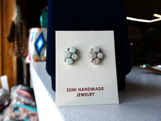 Swain Charley Zuni Handmade S/S Opal Earrings