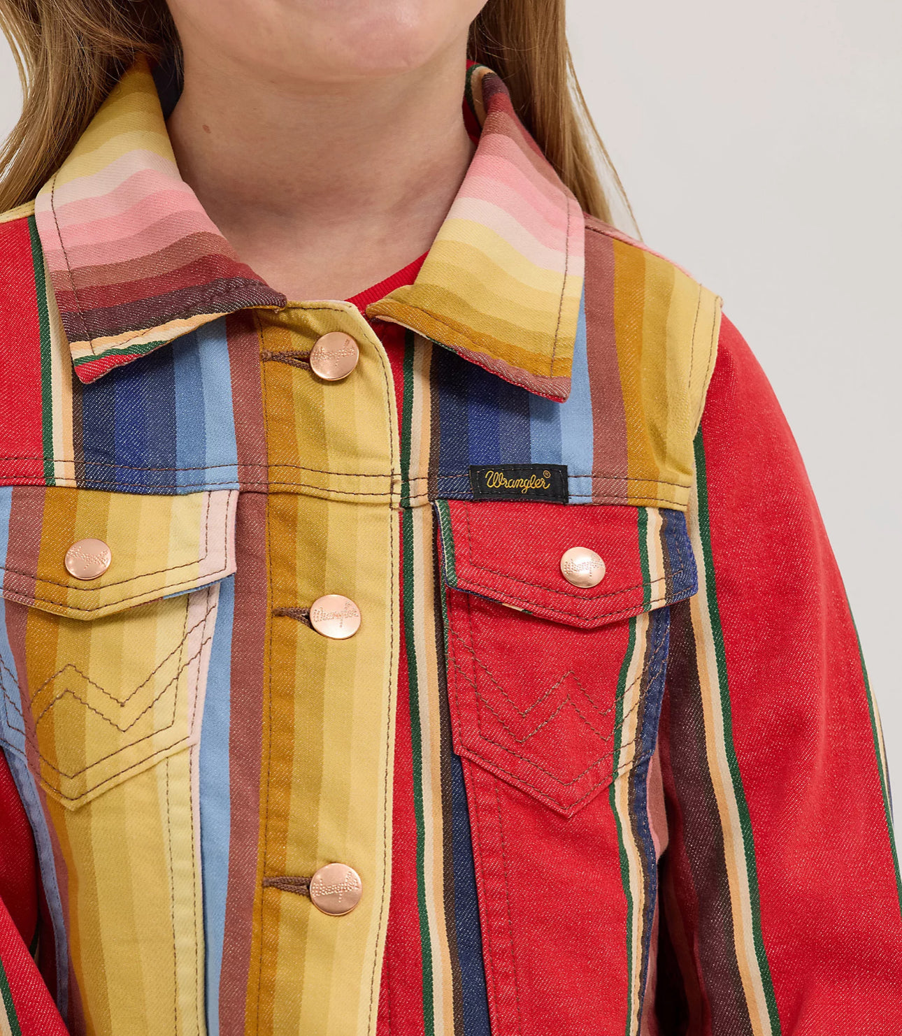 Lainey Wilson X Wrangler Girls Lainey Trucker- Rodeo Stripe Jacket