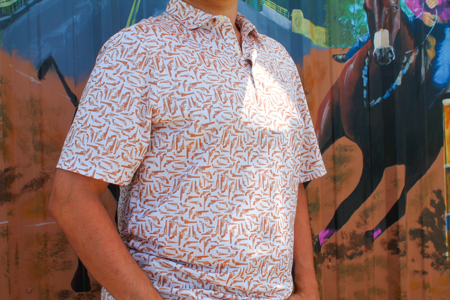 Men’s cinch cream Orange Gun Polo