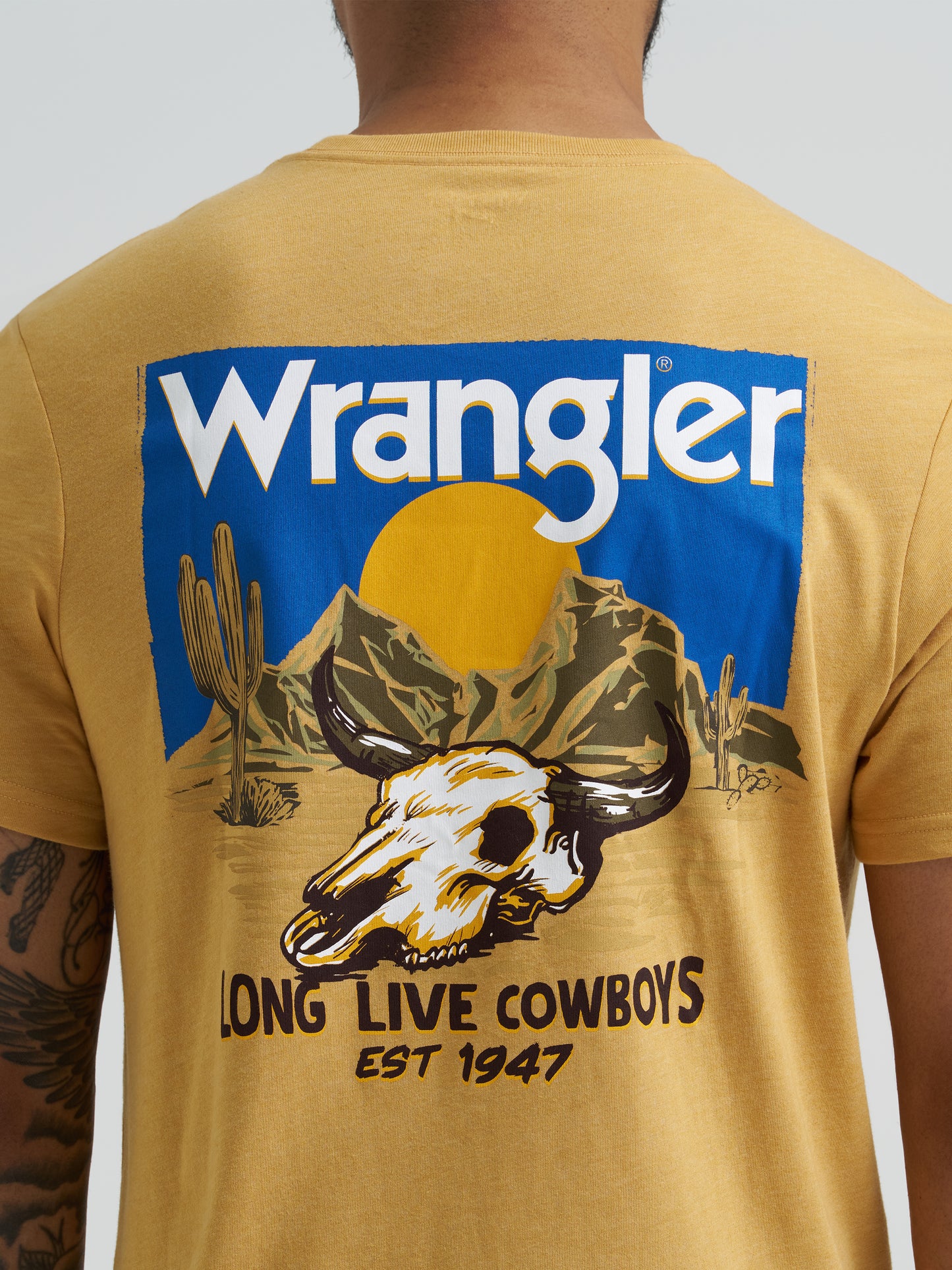 Wrangler Long Live Cowboys Tee-Mustard