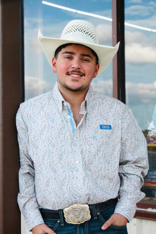 Panhandle Slim MEN'S BEIGE FLORAL LONG SLEEVE BUTTON SHIRT RMB2S07581👕