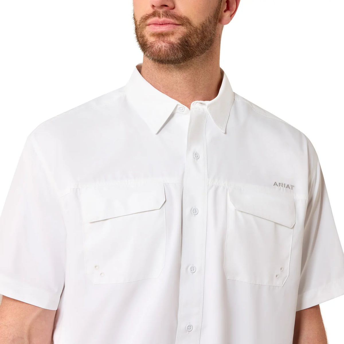 Ariat Men's VentTEK Outbound White Classic Fit Short-Sleeve Button Up Shirt 🤠