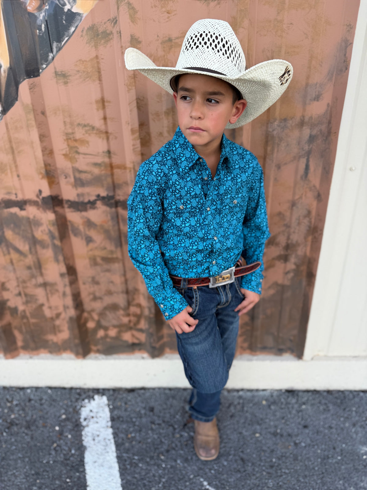 Wrangler Boys 20X Advanced Comfort Shirt Navy🤠