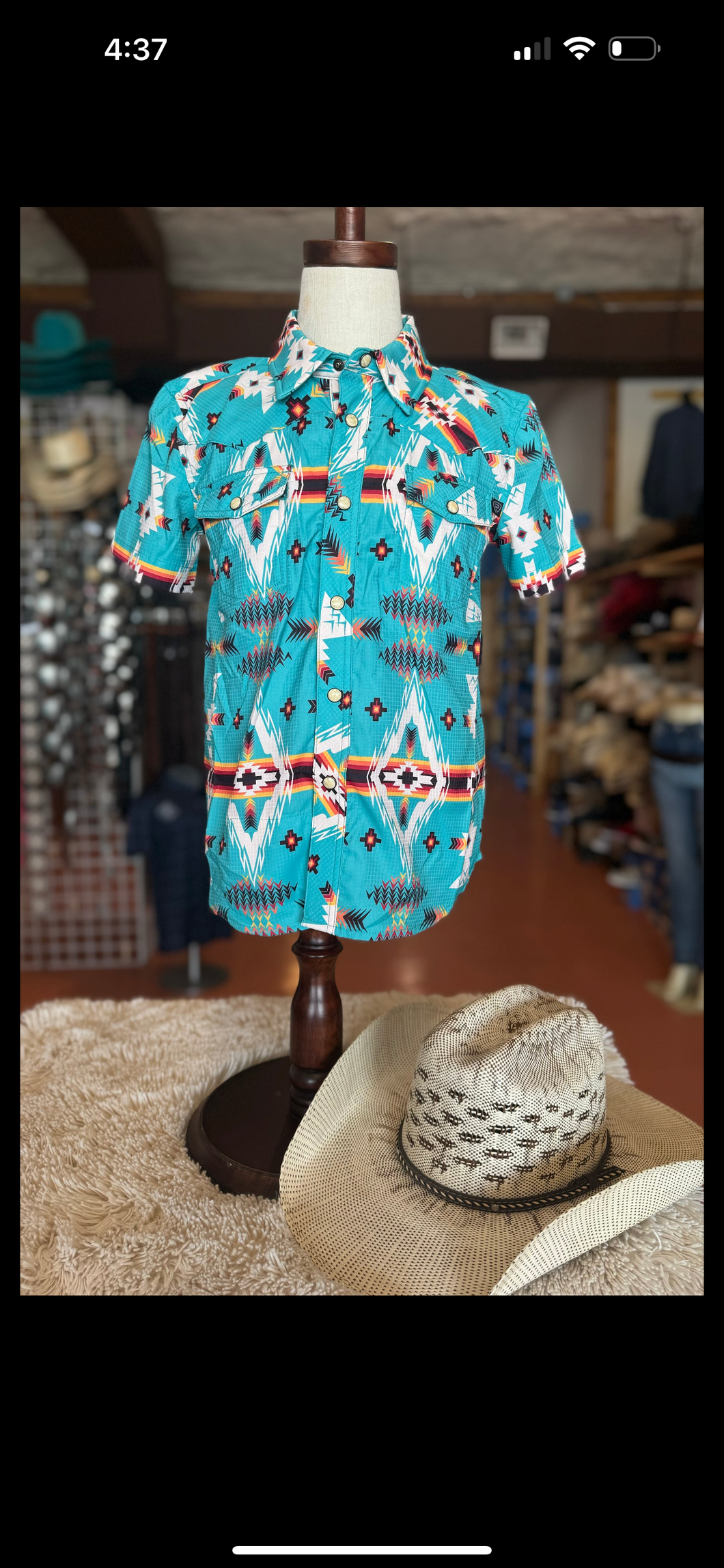 Boys Rock & Roll Caribbean Aztec SS Snap