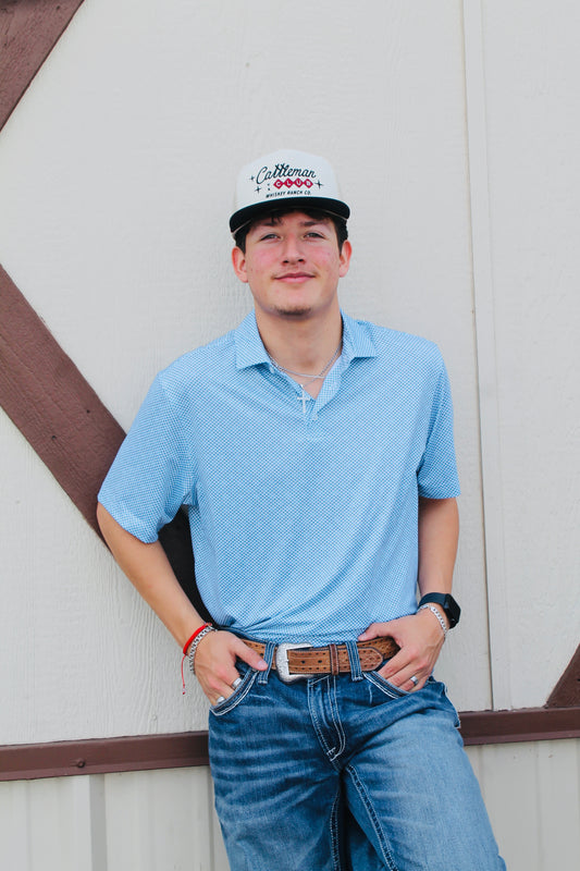 WRANGLER PERFORMANCE POLO VALLARTA BLUE - MENS POLO ☑️