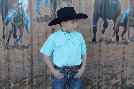 Boys Ariat Venttek Outbound SS- Aqua