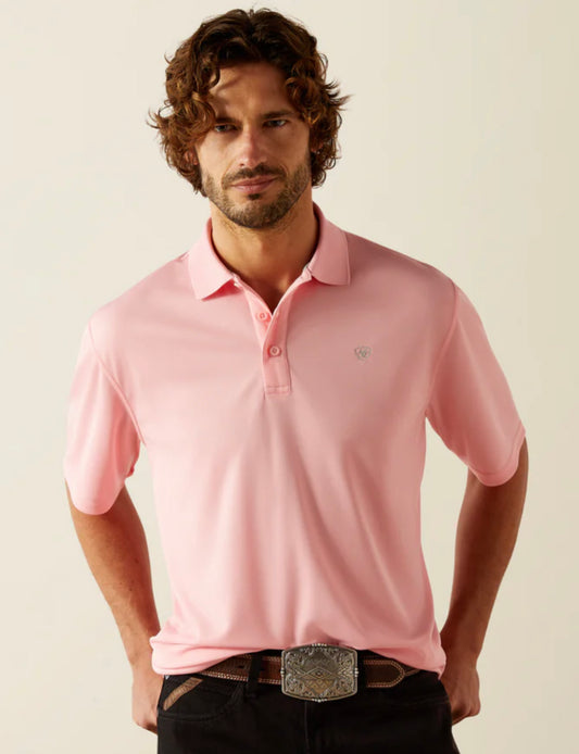 Ariat Men’s Pink Short Sleeve Polo