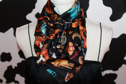 Black W/ Trucks & Guitars Pattern WildRag