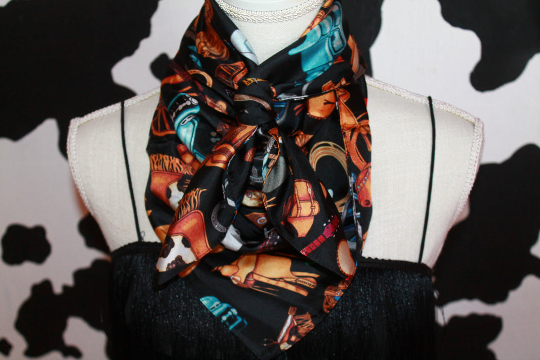Black W/ Trucks & Guitars Pattern WildRag