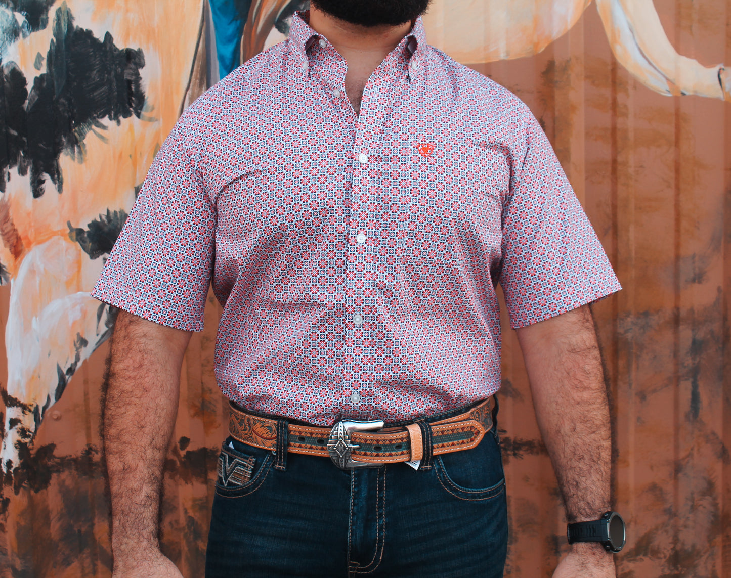 Ariat Men's Welch Red SS Button-up